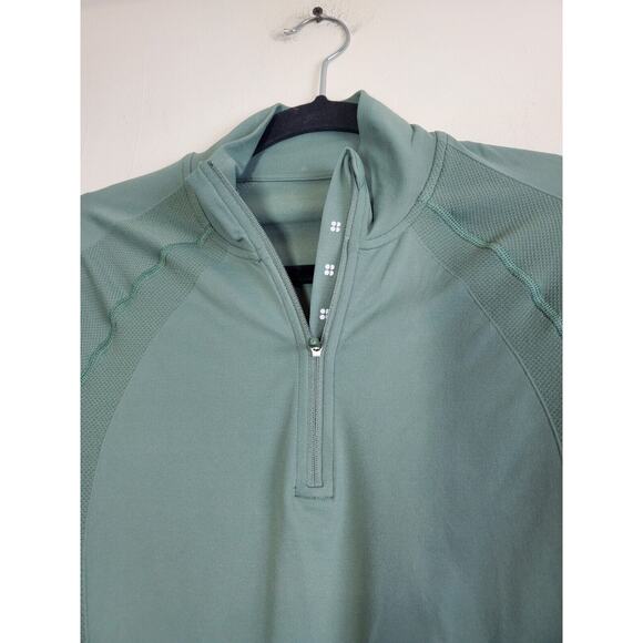 Sweaty Betty Womens 4-6 Athlete Seamless Half Zip Long Sleeve Top Small Green - Picture 3 of 9